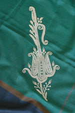 Green Fine Wool Zari Embroidered Unstitched Suit