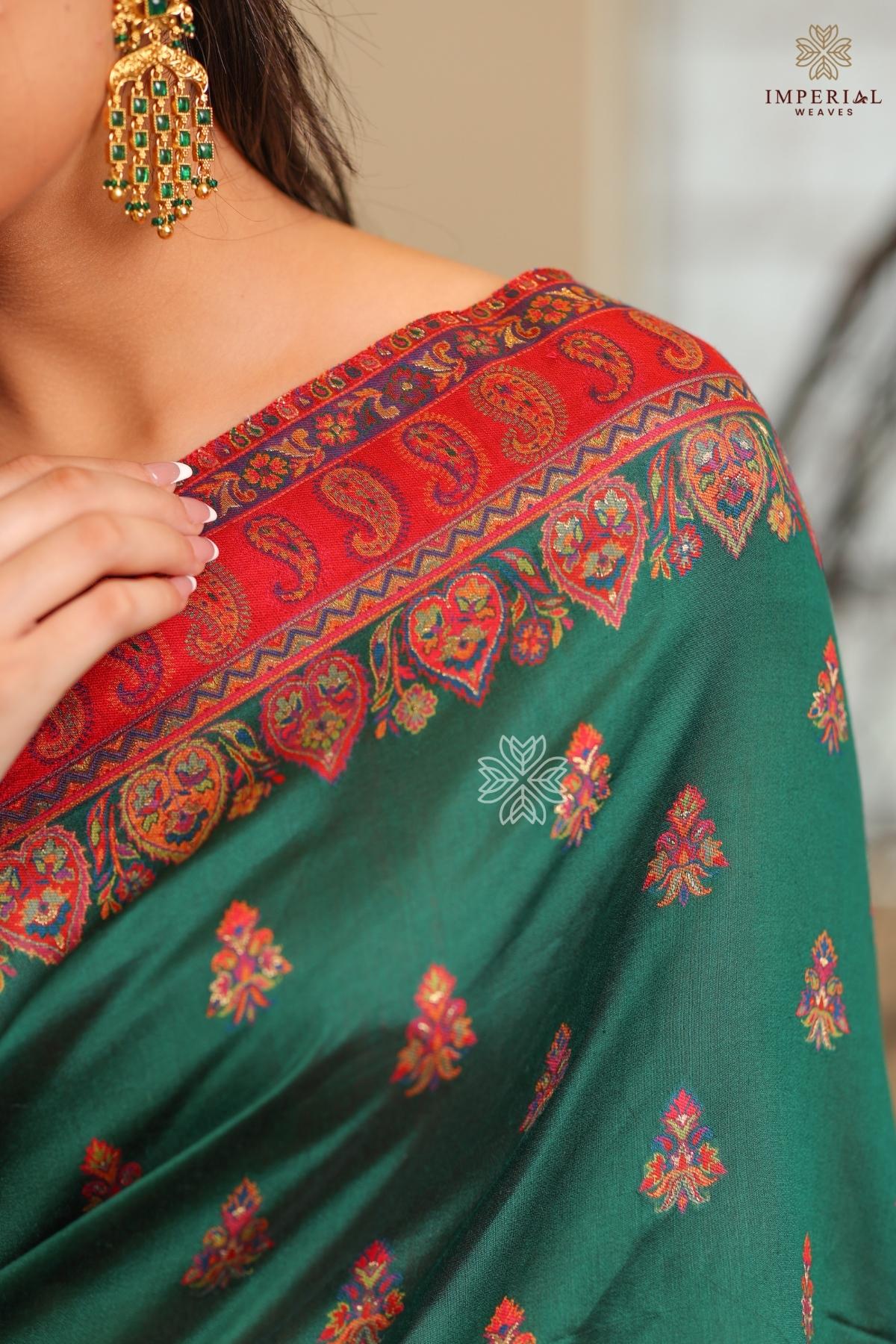 Kashmiri Kani Pashmina Saree online - Imperial Weaves