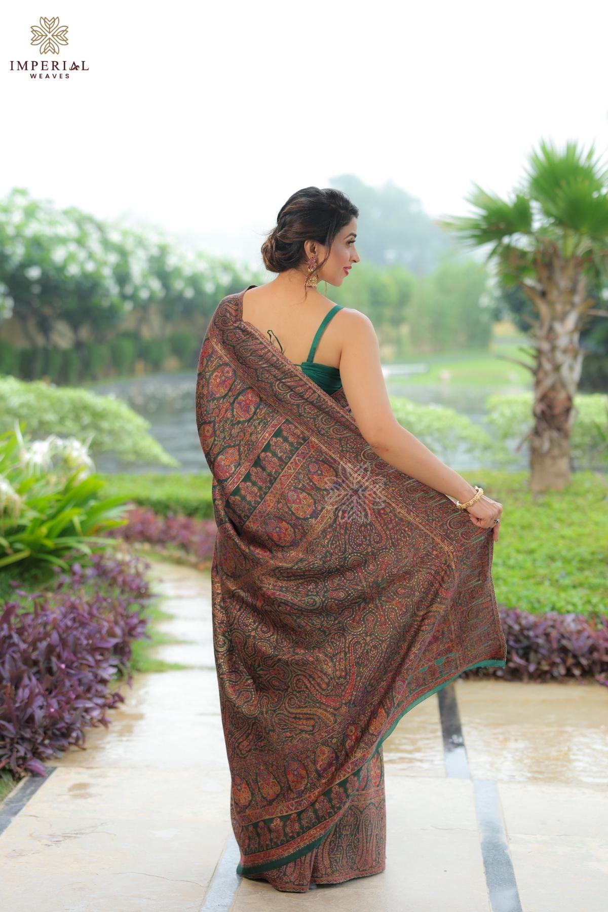 Green Kani Jamawar Silk Saree