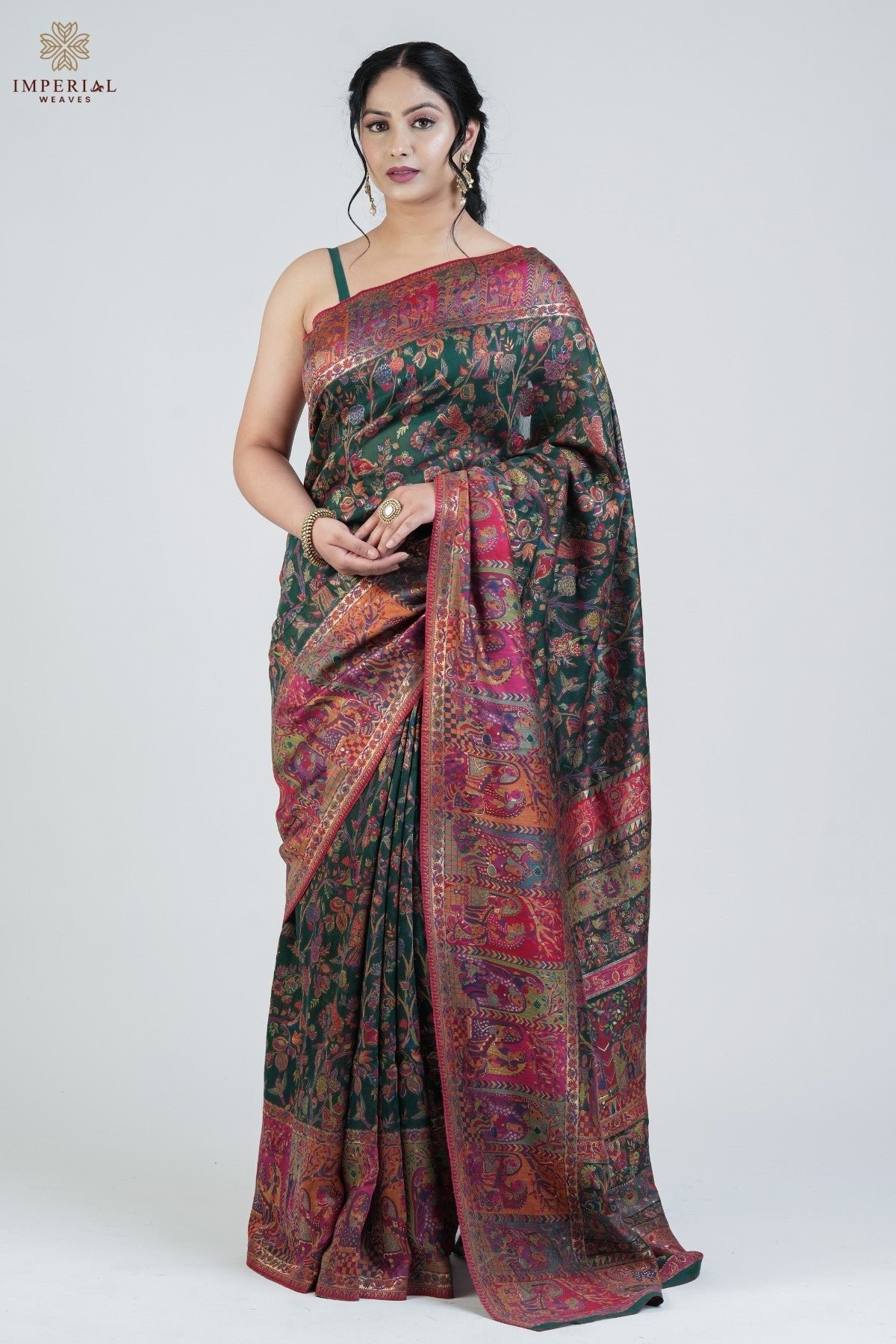 Green Kani Silk Saree