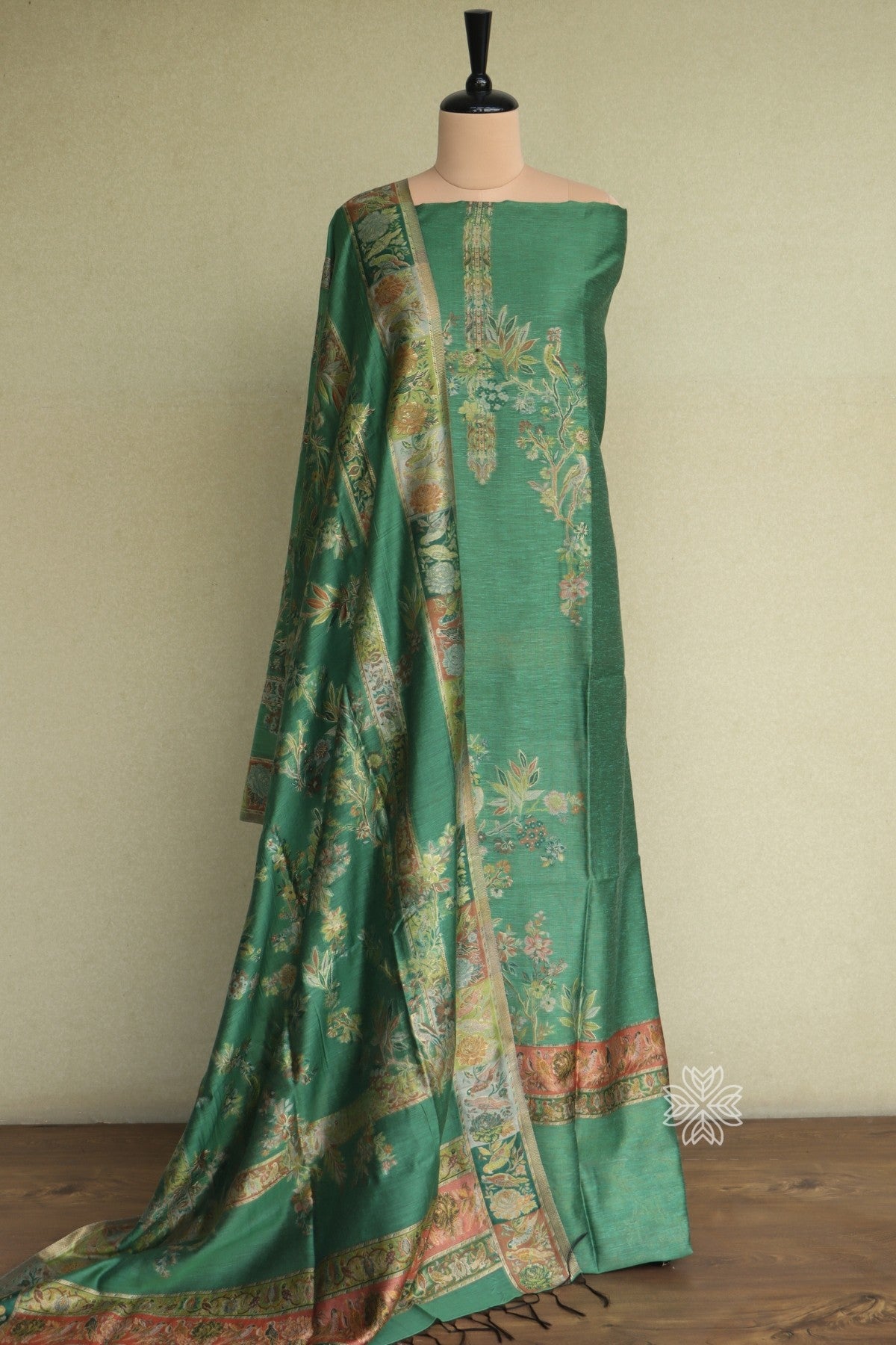Green Kani Silk Suit 