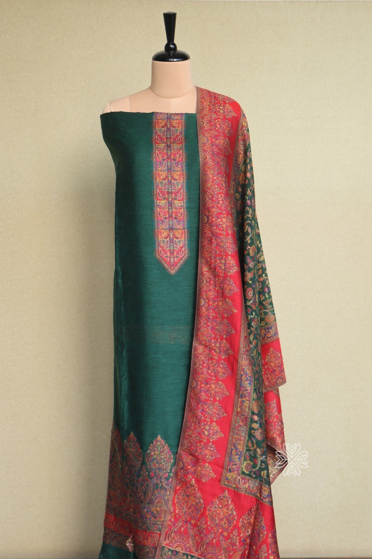 Green Kani Silk Suit