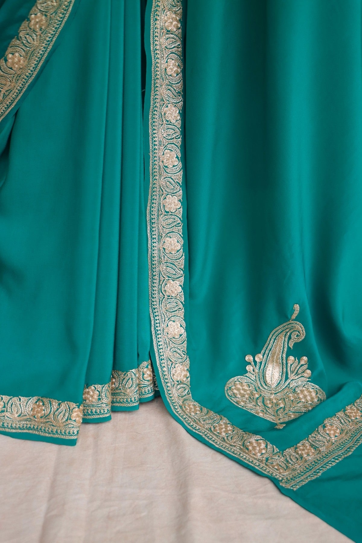 Green Kashmiri Saree