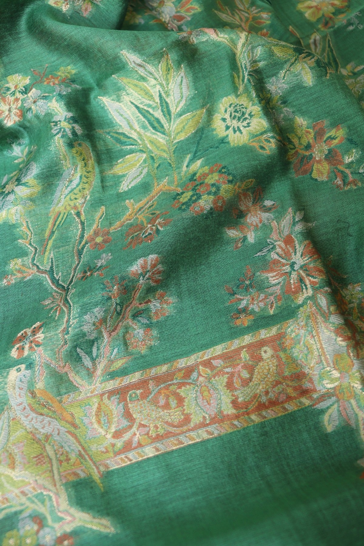 Green Silk Suit Dupatta Set
