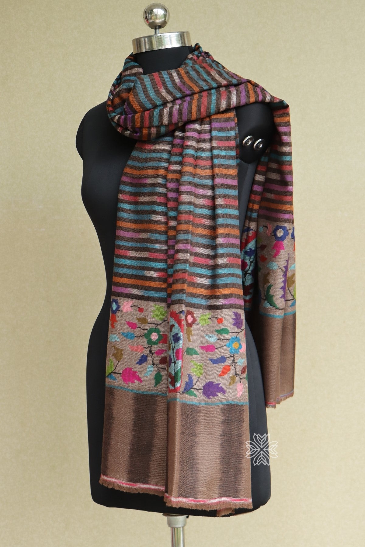 Brown Kani Pashmina Shawl