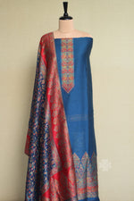 Ink Blue Kani Silk Suit