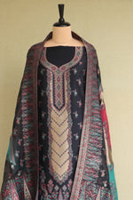 Midnight Blue Kani Silk Suit with Zari Dupatta
