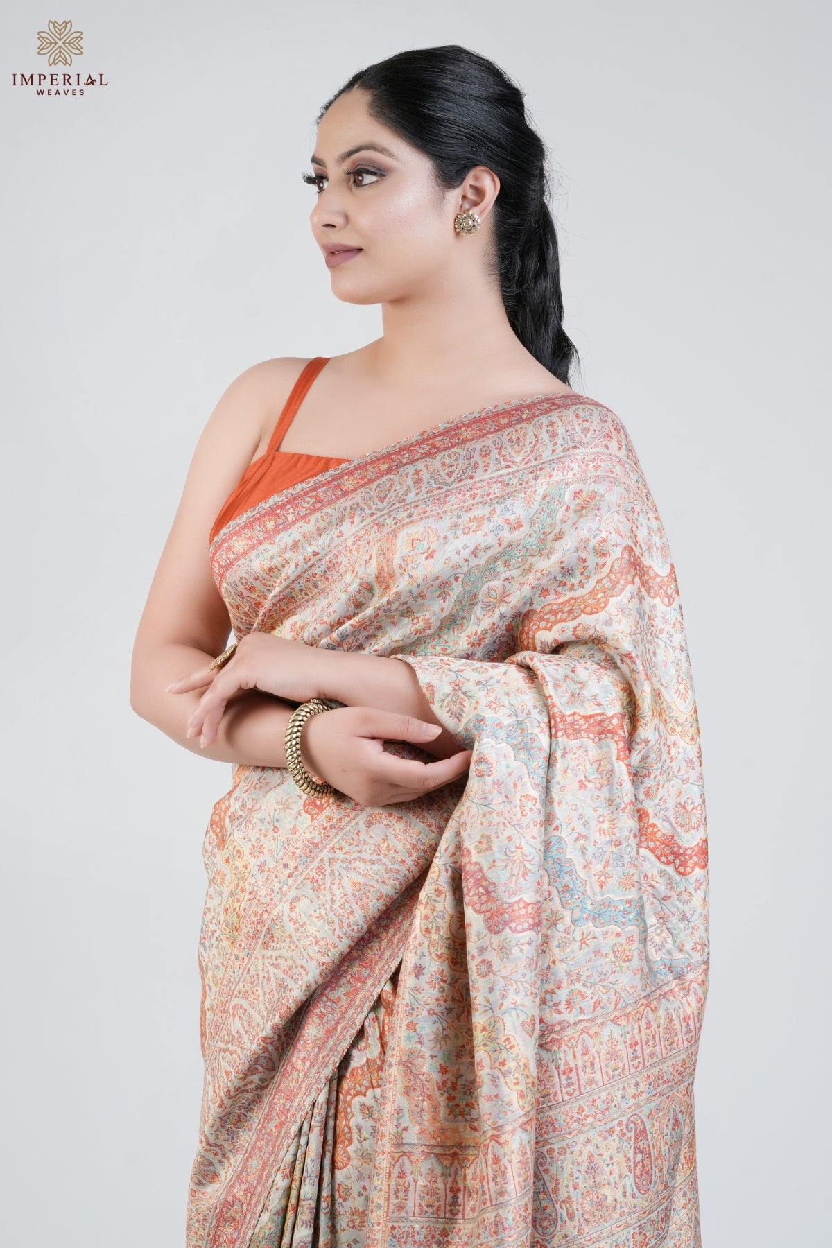 Ivory Kani Silk Saree