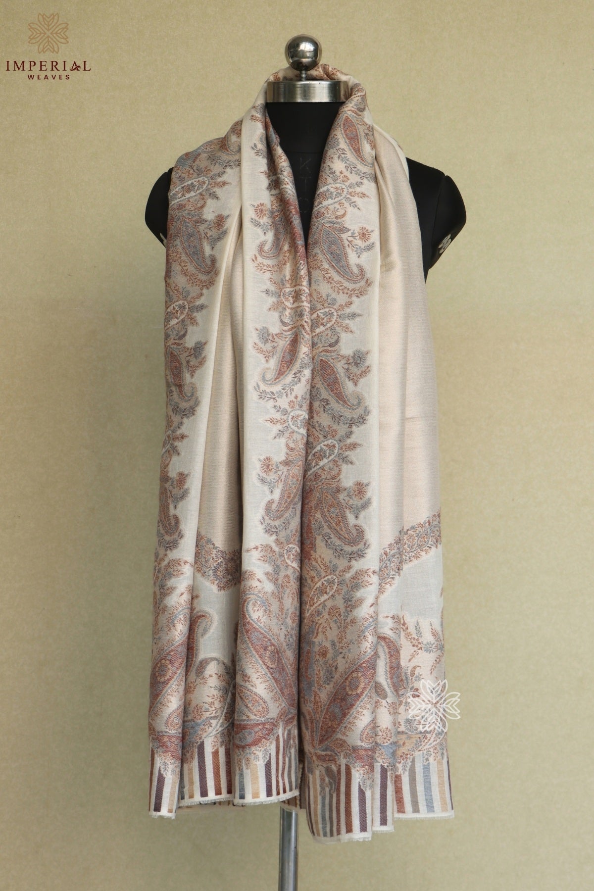 Off White Paisley Moonlight Shawl