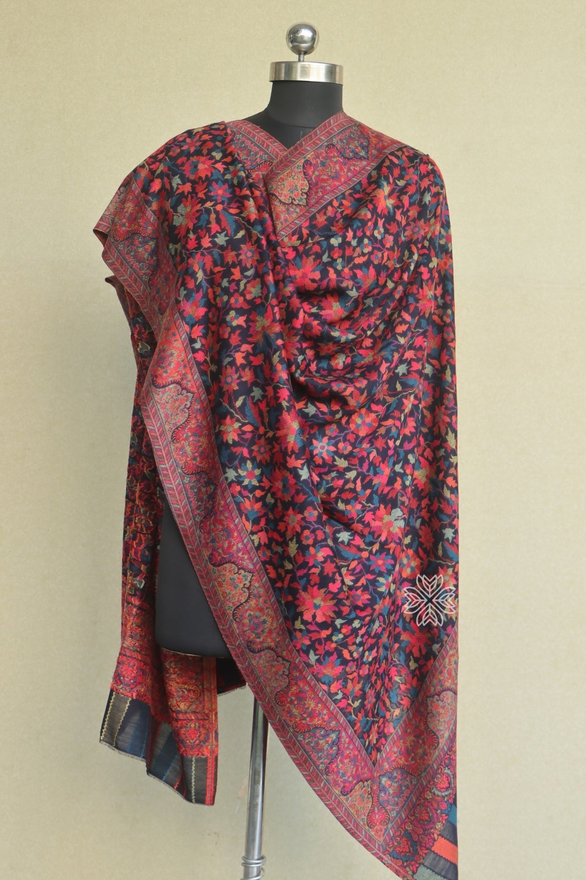 Black Kani Fine Wool Shawl