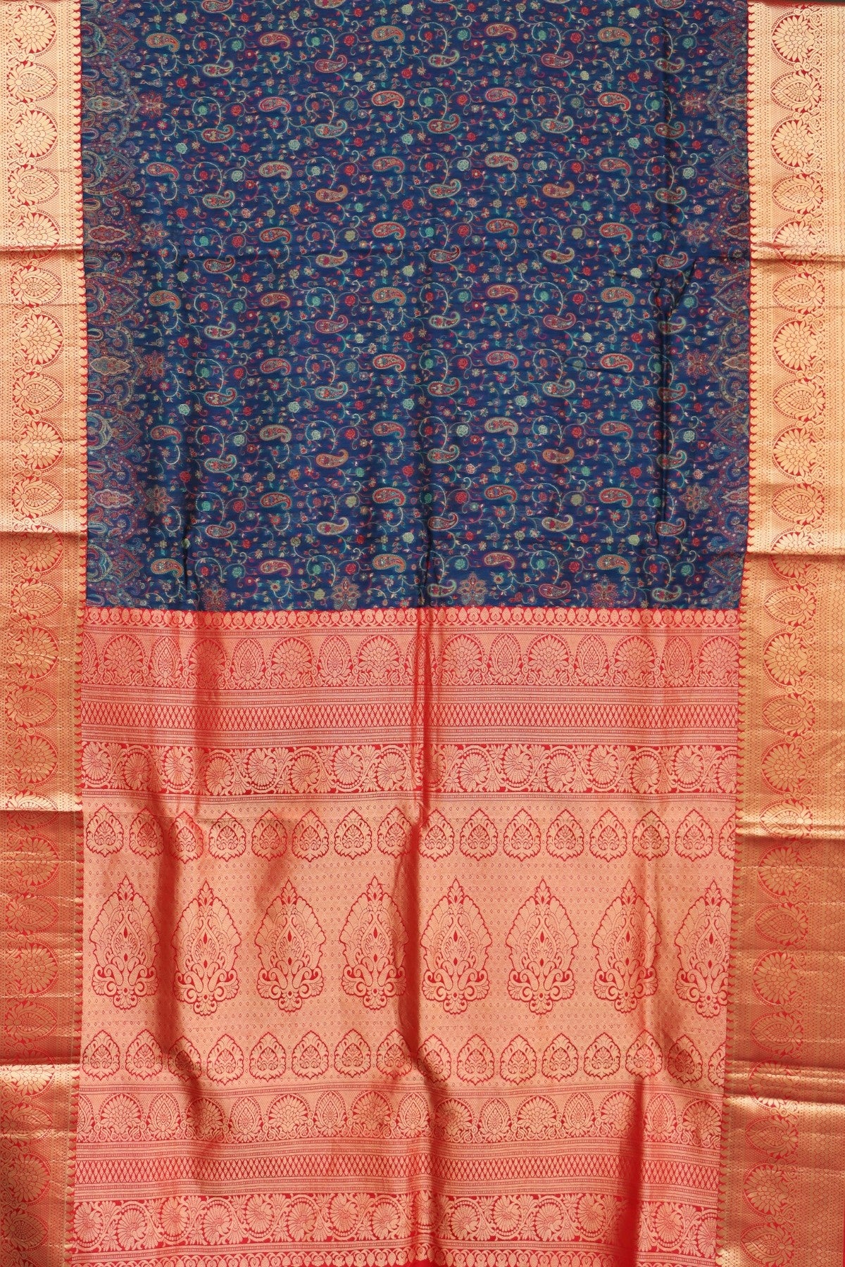 Blue Kani Kanjivaram Silk Saree