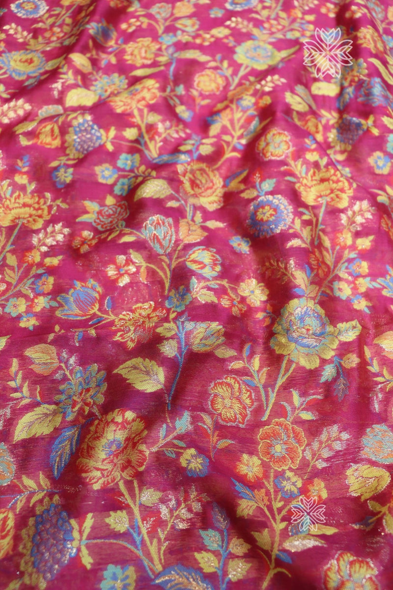 Pink Kani Silk Fabric | Unstitched Kani Silk Fabric | Imperial Weaves