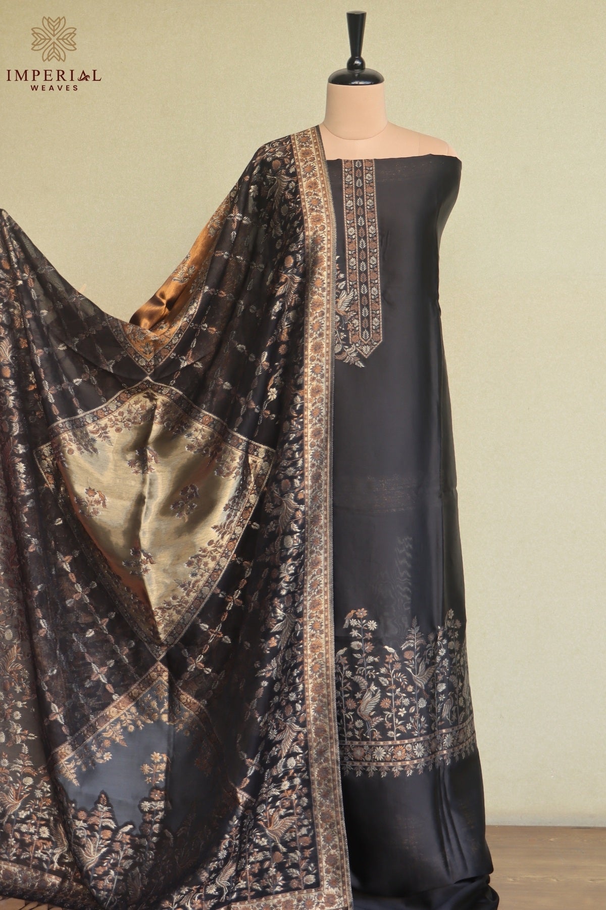 Black Kani Silk Suit