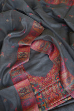 Dark Grey Kani Chanderi Silk Suit