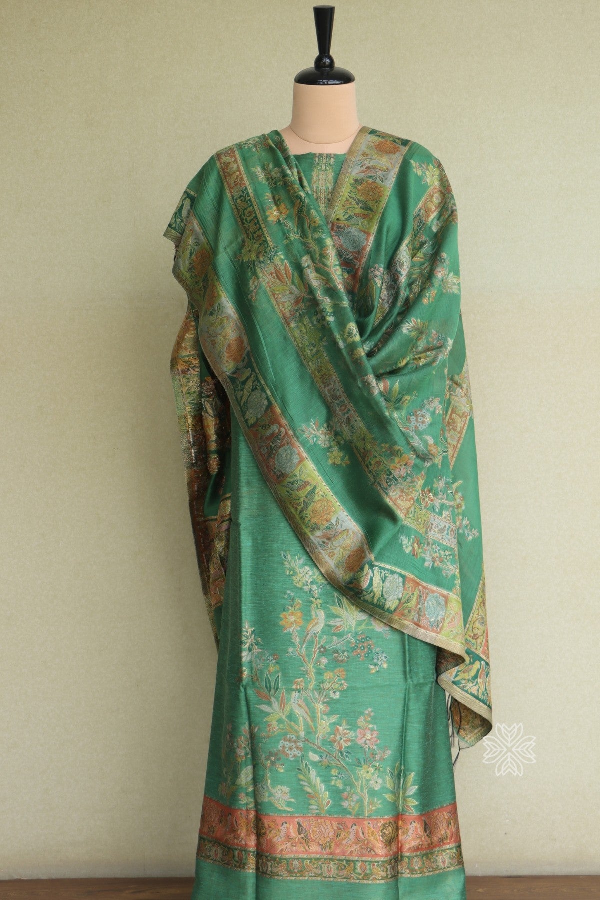 Green Kani Silk Suit 
