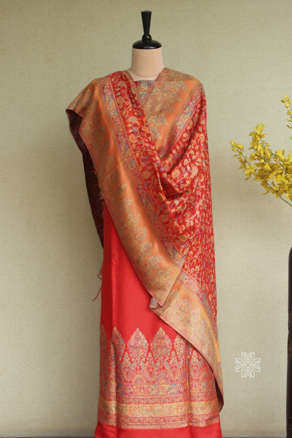 Kani Silk Suit With All over Dupatta