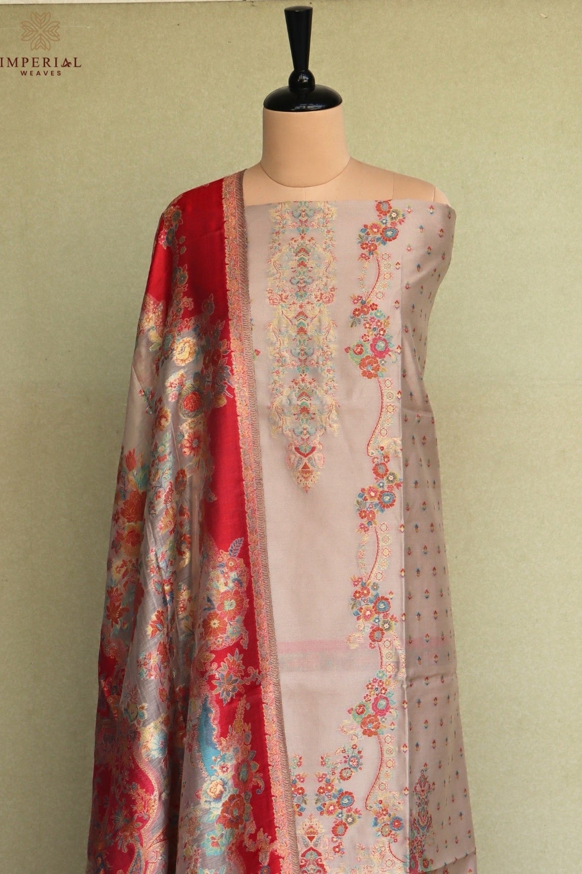 Beige Kani Silk Suit