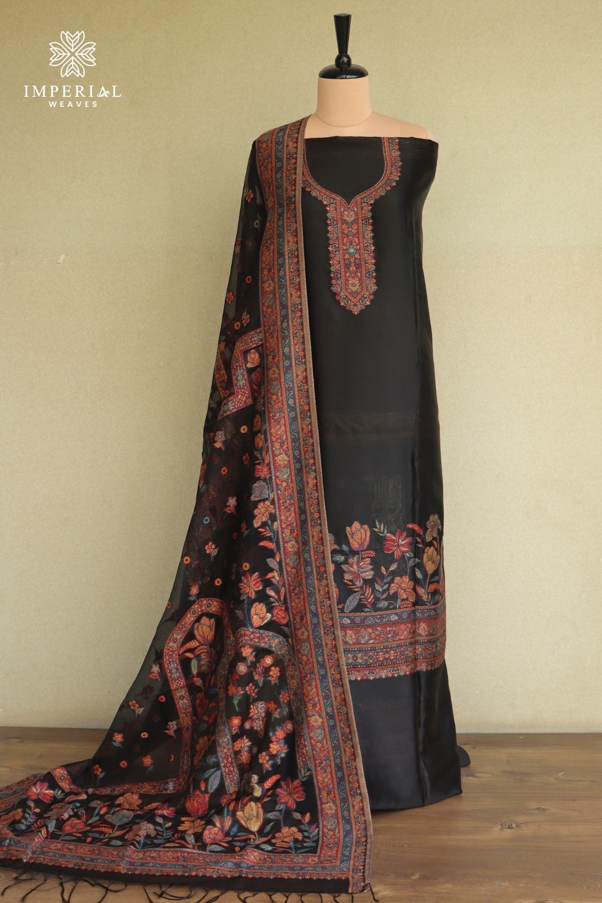 Black Kani Silk Suit