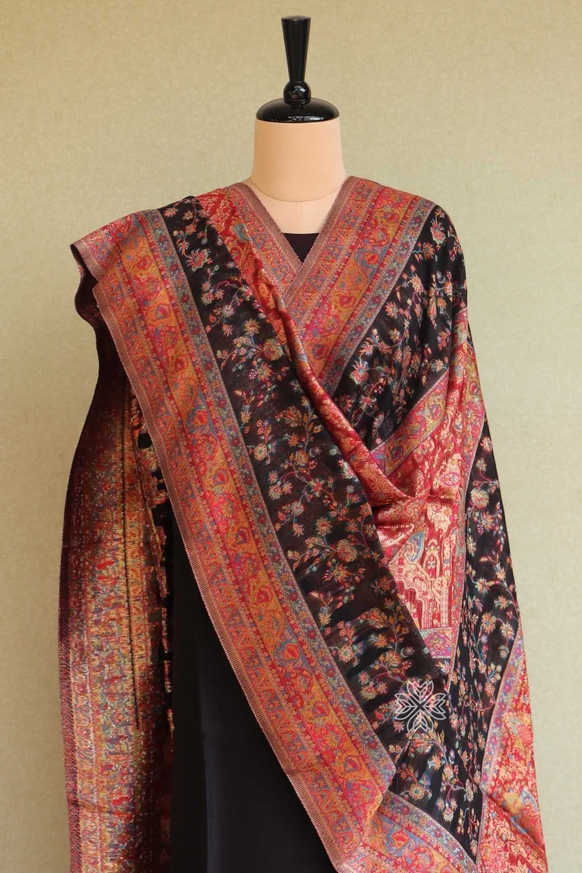 Black Kani Silk Suit with Allover Dupatta