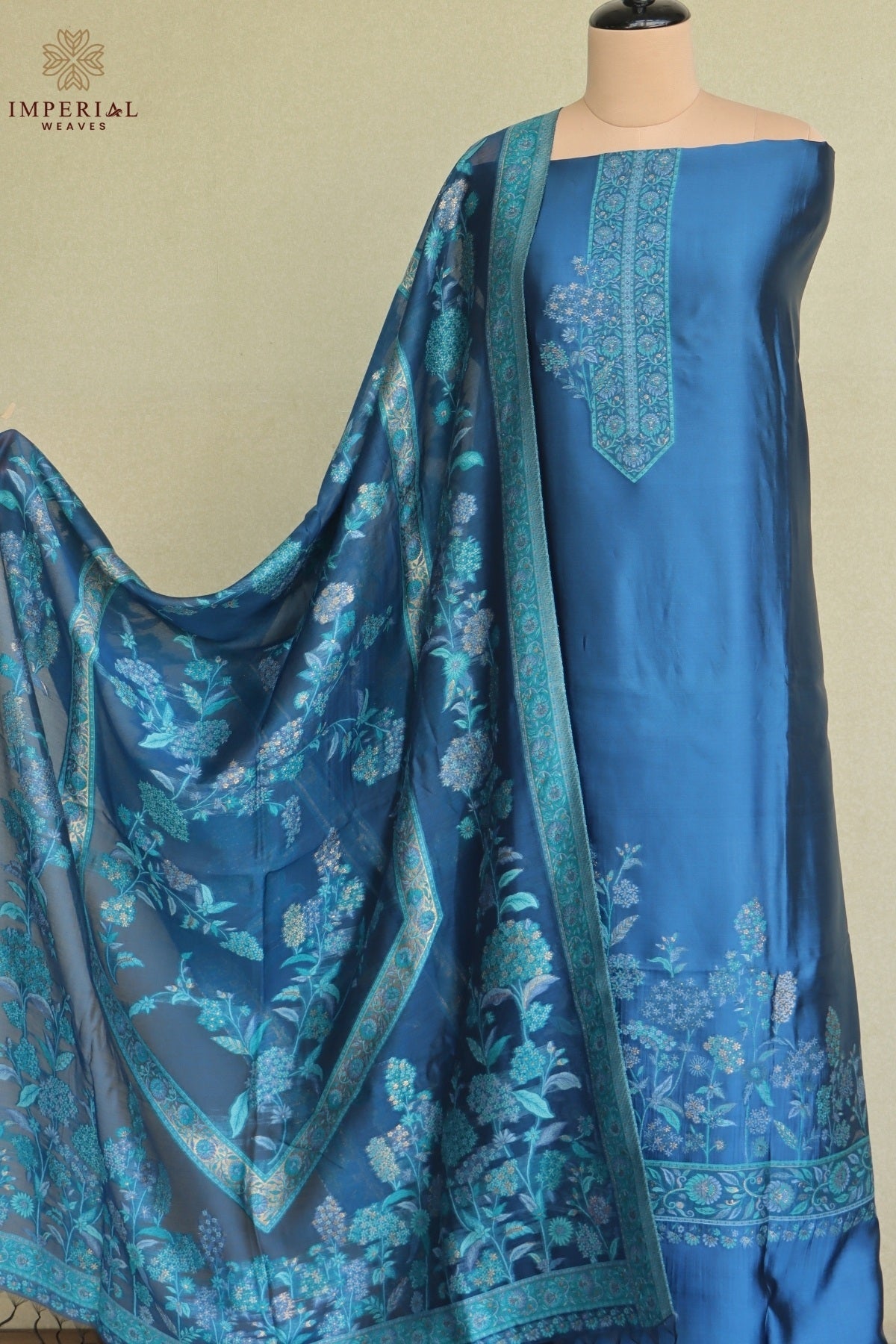 Blue Kani Silk Suit