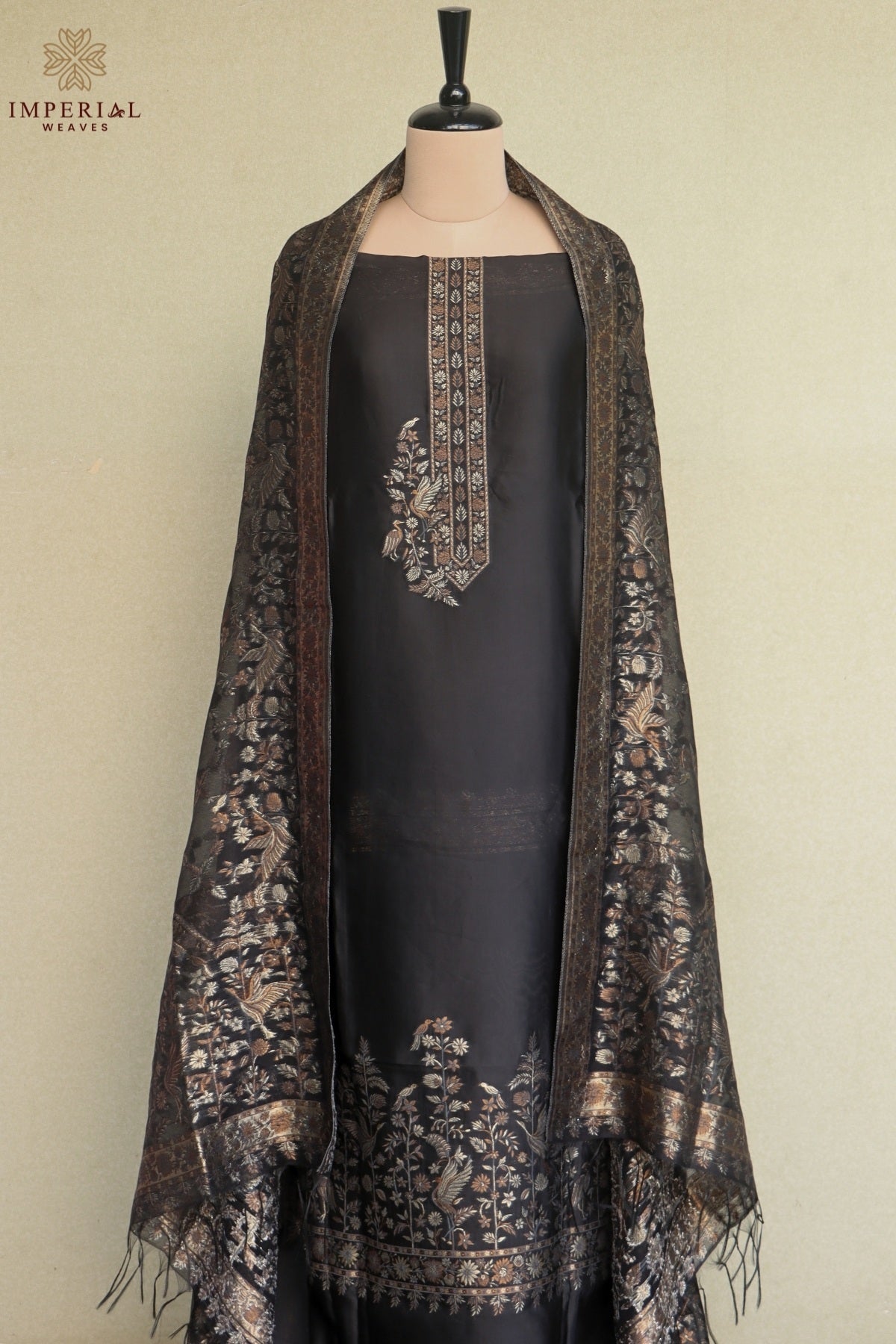 Black Kani Silk Suit
