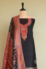 Black Kani Silk Suit with Allover Dupatta