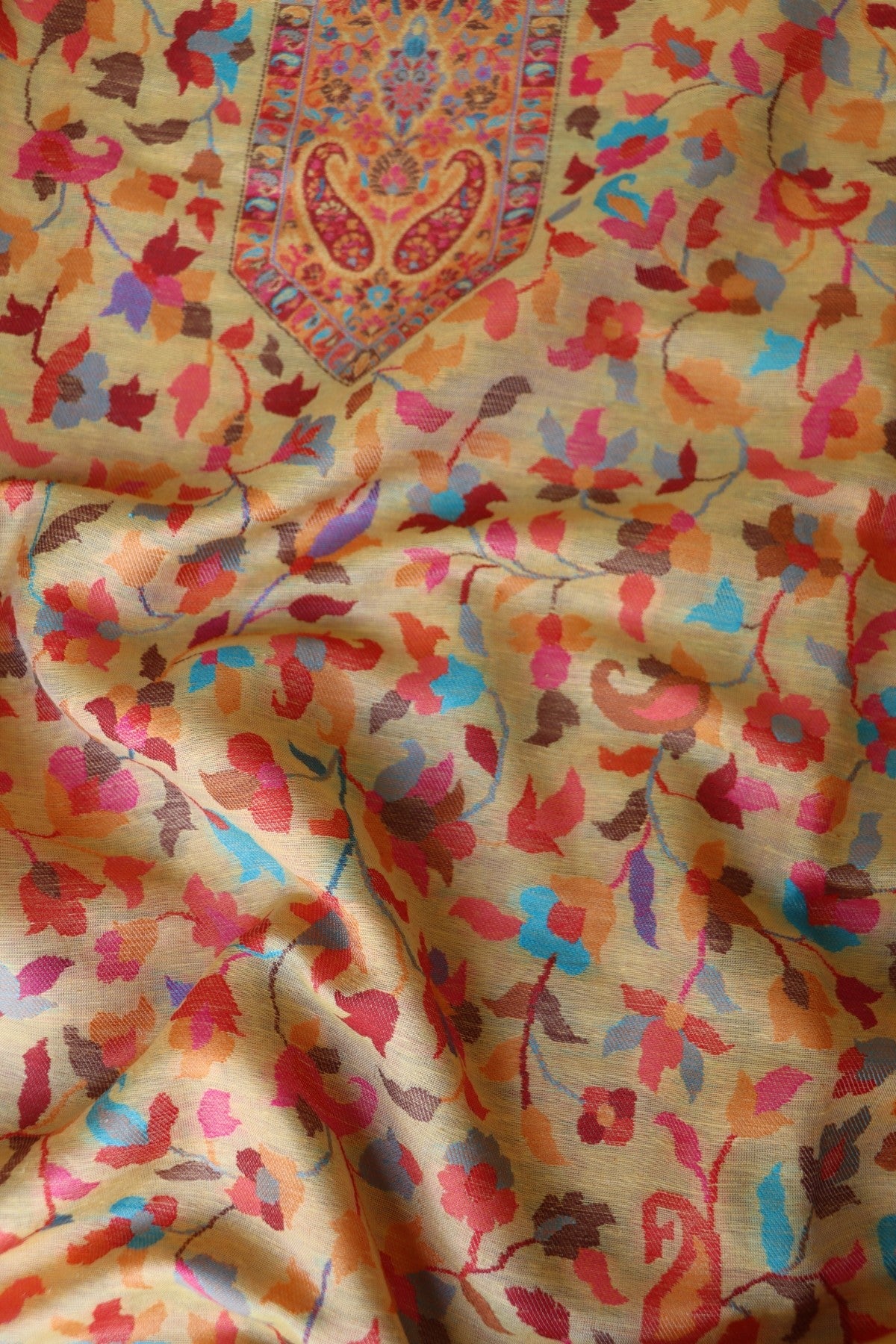 Yellow Kani Chanderi Silk Suit