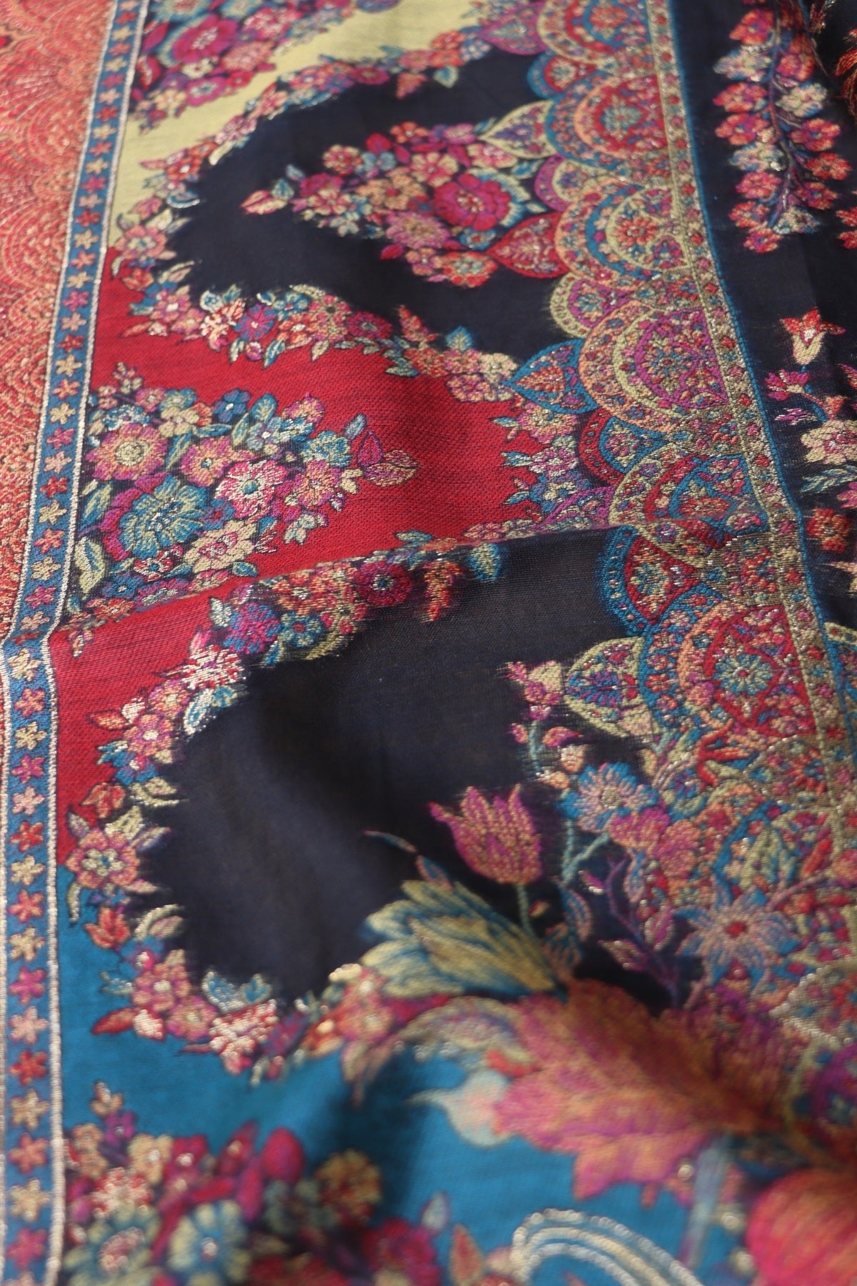Navy Blue Kani Silk Suit