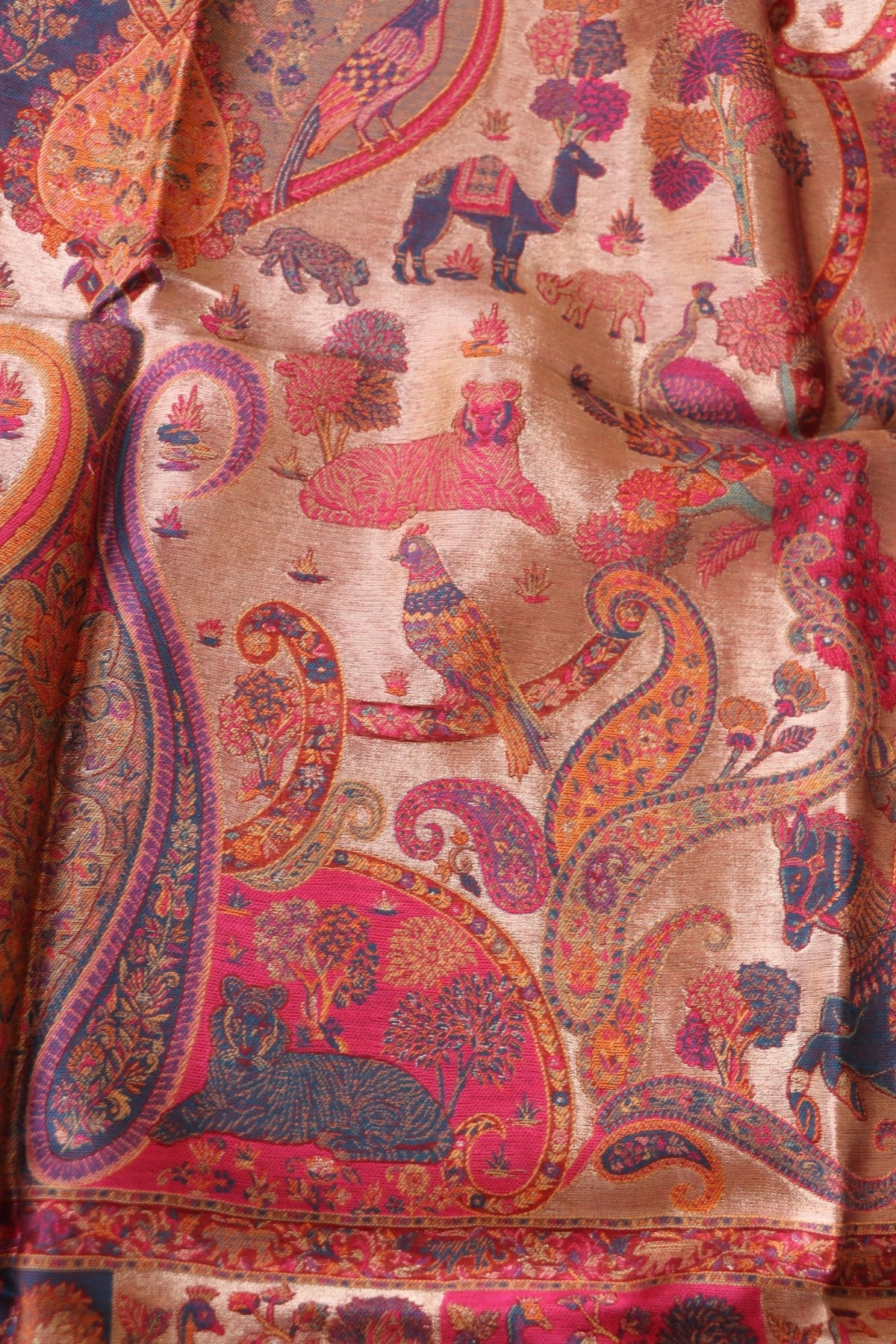 Maroon Kani Silk Suit with Tissue Silk Dupatta