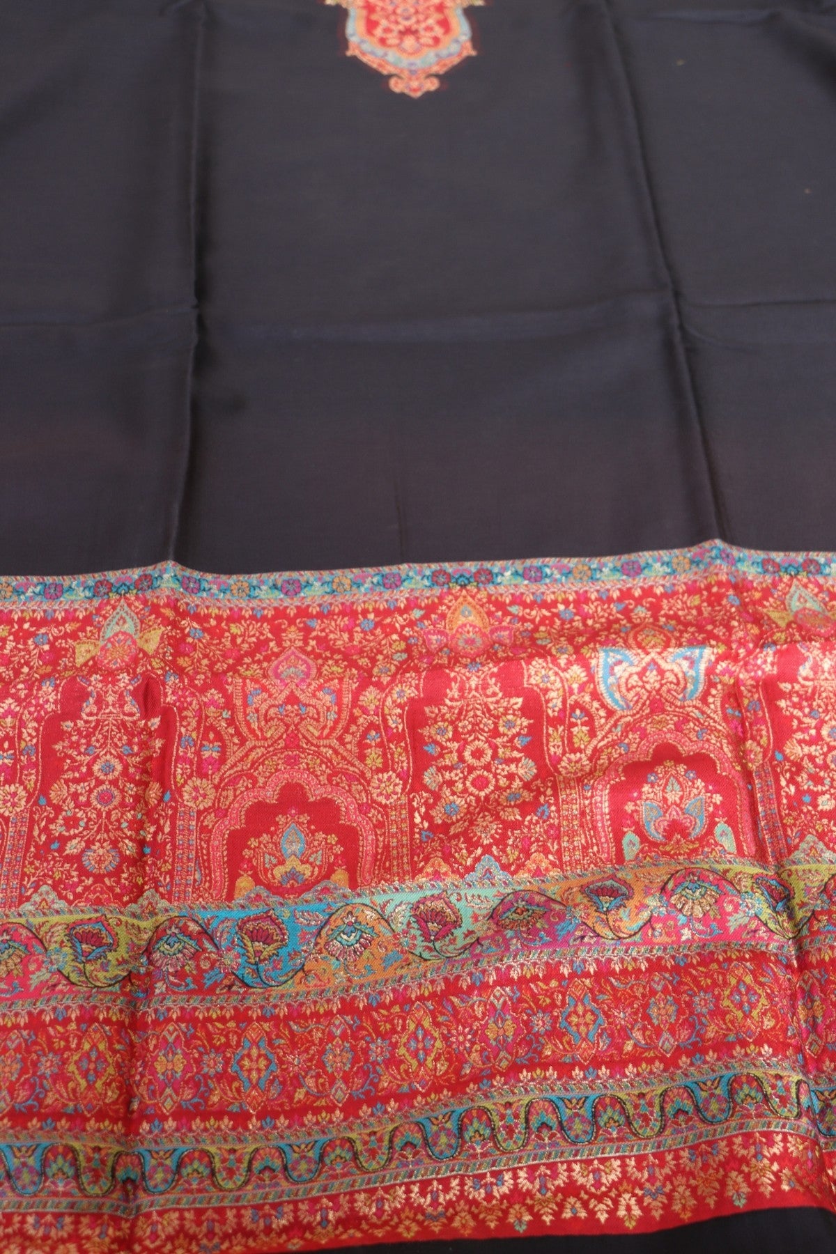 Black Kani Silk Suit with Allover Dupatta