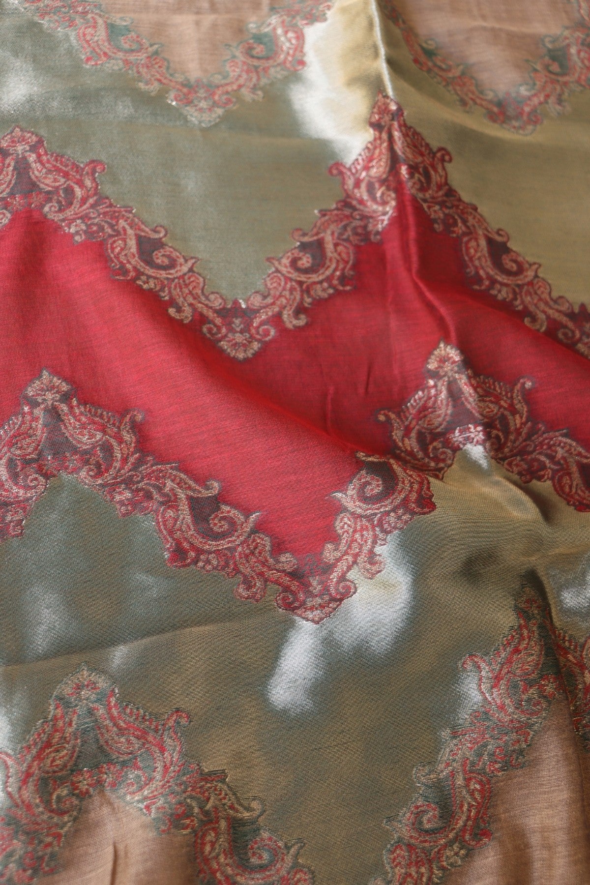 Green Kani Silk Suit with Zari Dupatta