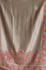 Gold Zari Kani Fine Wool Shawl