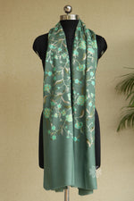 Sage Green Woolen All Over Aari Stole