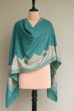 Green Aari Fine Wool Shawl