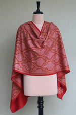 Maroon Sozni Jamawar Fine Wool Shawl