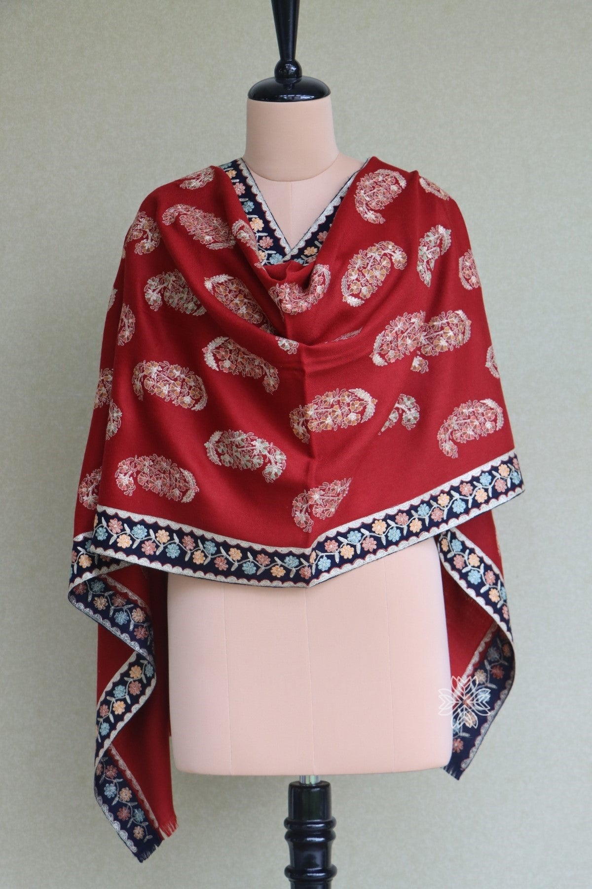 Maroon Fine Wool Shawl