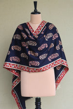 Navy Blue Fine Wool Shawl