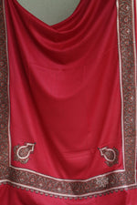 Maroon Sozni Fine Wool Shawl