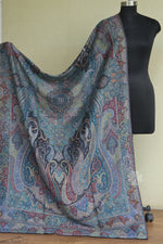 Grey Paisley Jamawar Shawl