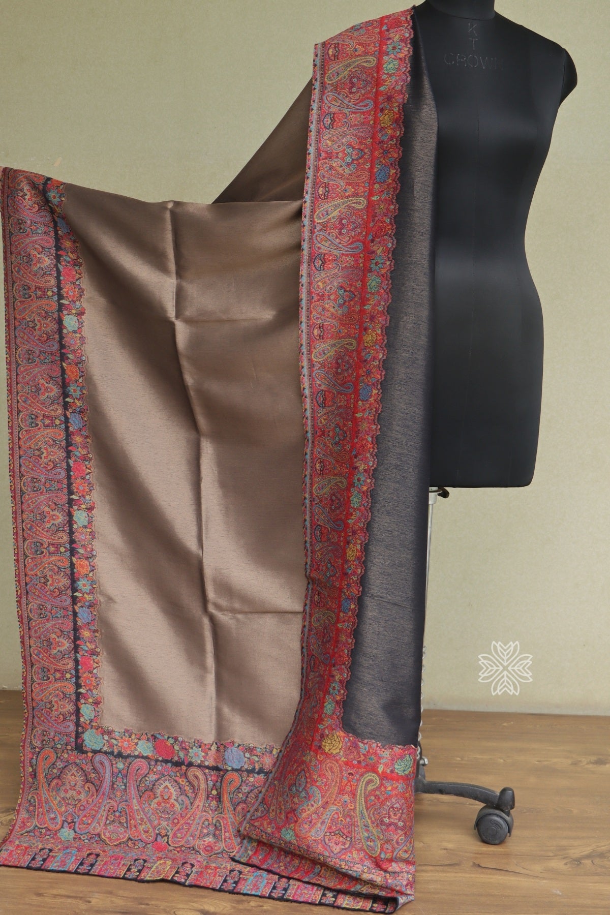 Antique Gold Zari Kani Moonlight Shawl