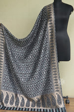 Black Kani Ikkat Fine Wool Shawl