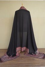Black Men Fine Wool Jamawar Border Shawl
