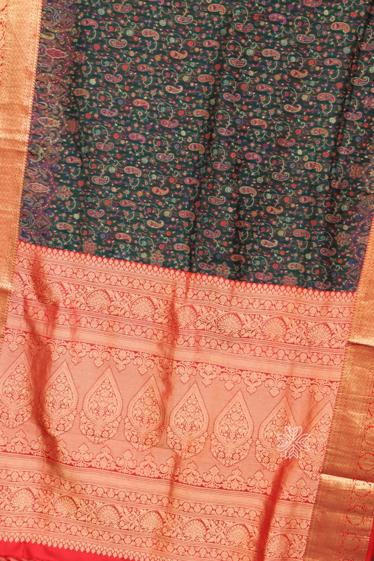 Green Paisley Kani Kanjivaram Silk Saree