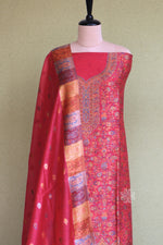 Pink Kashmiri Kani Silk Suit