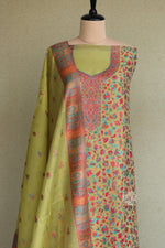 Lime Green Kani Chanderi Silk Suit