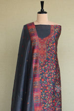 Dark Grey Kani Chanderi Silk Suit