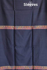 Navy Blue Kani Silk Suit with Allover Dupatta