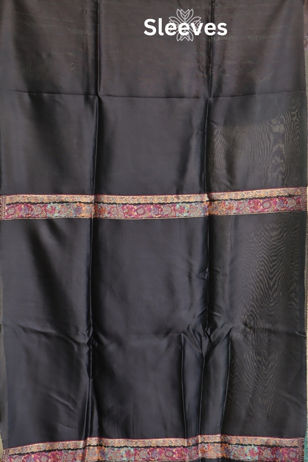 Smoky Black Kani Silk Suit with Tissue Silk Dupatta
