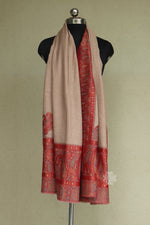 Beige Kani Fine Wool Shawl