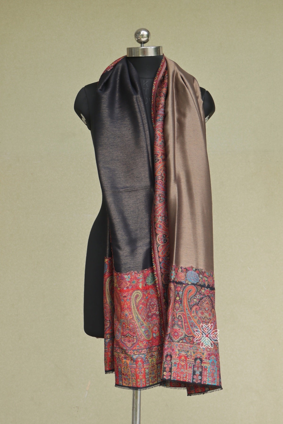 Antique Gold Zari Kani Moonlight Shawl
